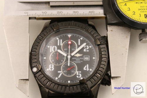 BREITLING Avenger Series 1884 Black Dial Quartz chronograph 47mm Stainless steel Rubber Strap Men's Watch BT2003460