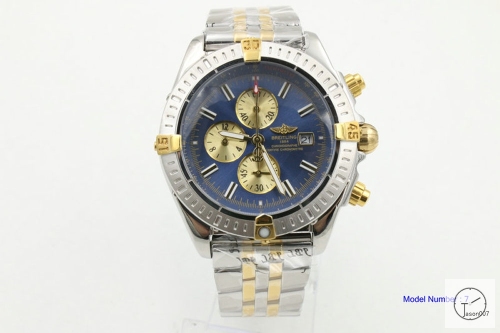 BREITLING Avenger Series 1884 Gold&amp;Silver Blue Dial Quartz chronograph 44mm Stainless steel Men's Watch BT2002960