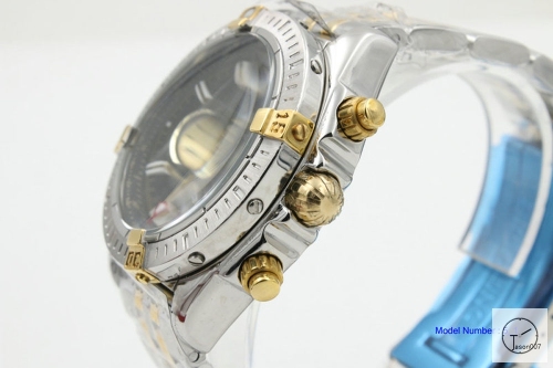 BREITLING Avenger Series 1884 Silver Black Dial Quartz chronograph 44mm Gold Stainless steel Men's Watch BT2002760