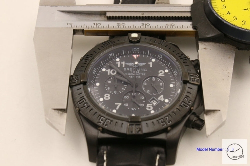 BREITLING Avenger Series 1884 Black Case Quartz chronograph 46mm stainless steel Leather Men's Watch BT2002360