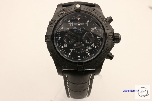BREITLING Avenger Series 1884 Black Case Quartz chronograph 46mm stainless steel Leather Men's Watch BT2002360
