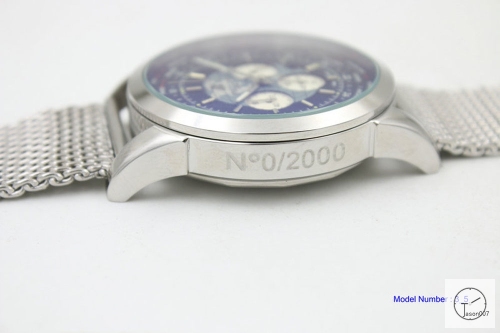 BREITLING TRANSOCEAN 44MM Quartz Movement Stop Watch Stainless Steel Blue dial BT2136520