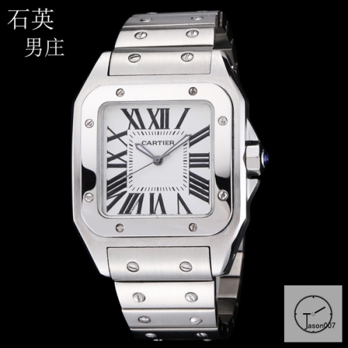 Cartier Santos 100 CARBON XL Case Black Dial Quartz Movement Stainless Mens Watch Fh1948525880