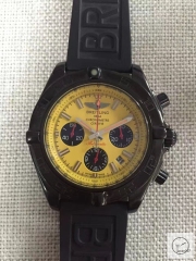 BREITLING Avenger Series 1884 Pvd Yellow Dial Auto Date Bezel All Work Quartz chronograph CHRONOMETRE CERTIFIE Black Rubber 49mm Stainless steel Men's Watch BT20060080