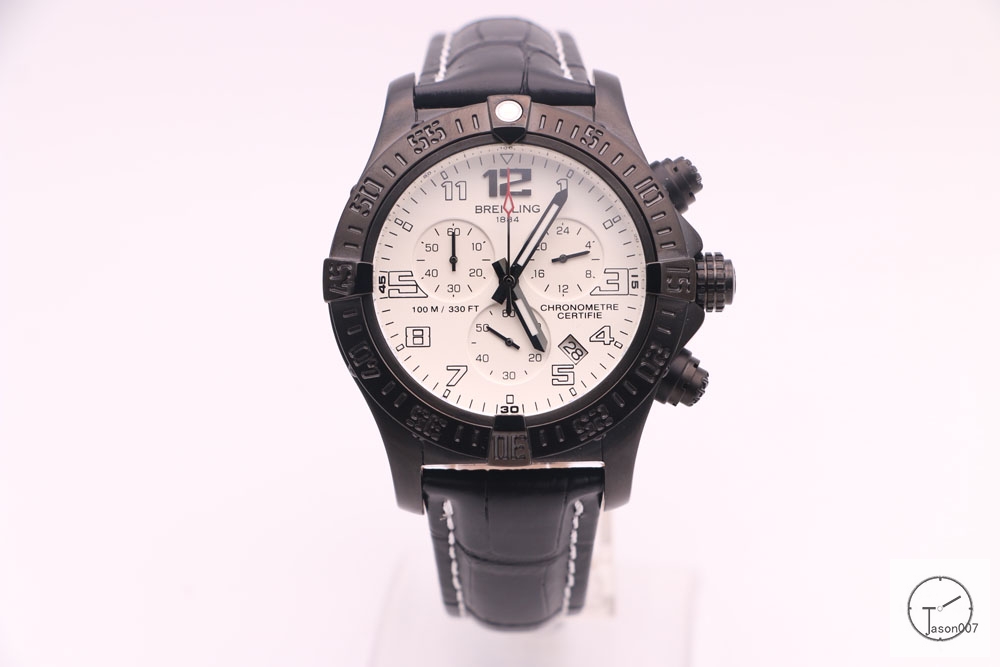 BREITLING Avenger Series 1884 Black Case White Dial Auto Date Bezel All Work Quartz chronograph CHRONOMETER CERTIFIE 49mm Stainless steel Leather Men's Watch BT2005360