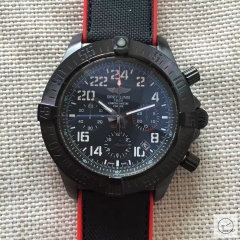 BREITLING Avenger Series 1884 Pvd Black Dial Auto Date Bezel All Work Quartz chronograph CHRONOMETRE CERTIFIE Red Rubber 49mm Stainless steel Men's Watch BT2005880