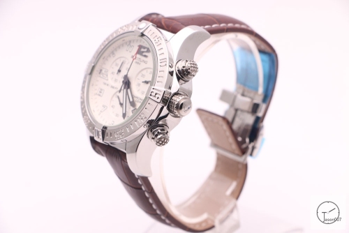 BREITLING Avenger Series 1884 White Dial Leather Bezel All Work Quartz chronograph CHRONOMETER CERTIFIE 49mm Stainless steel Men's Watch BT2004460