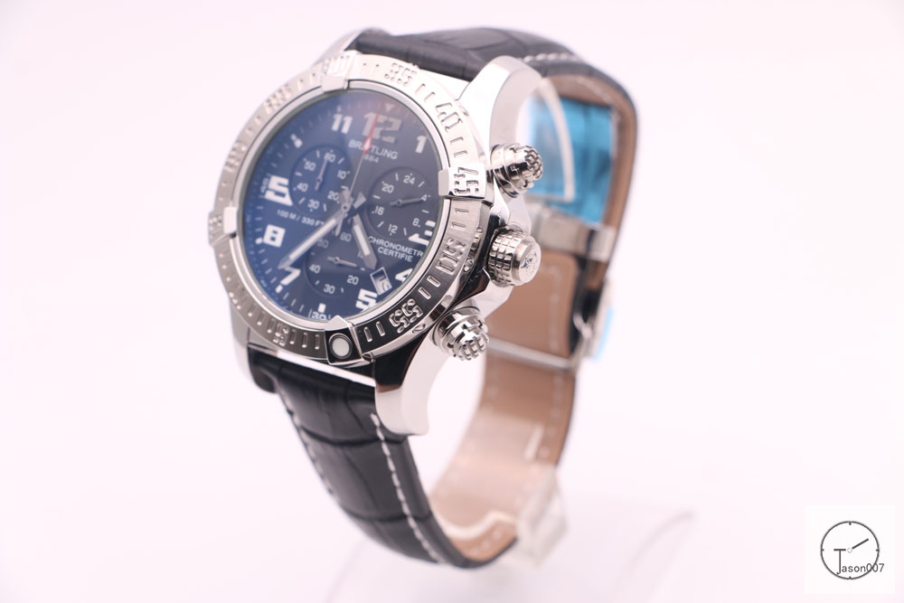 BREITLING Avenger Series 1884 Black Dial Black Leather Bezel All Work Quartz chronograph CHRONOMETER CERTIFIE 49mm Stainless steel Men's Watch BT2004560