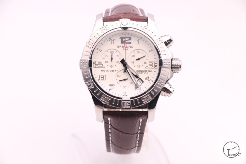 BREITLING Avenger Series 1884 White Dial Leather Bezel All Work Quartz chronograph CHRONOMETER CERTIFIE 49mm Stainless steel Men's Watch BT2004460