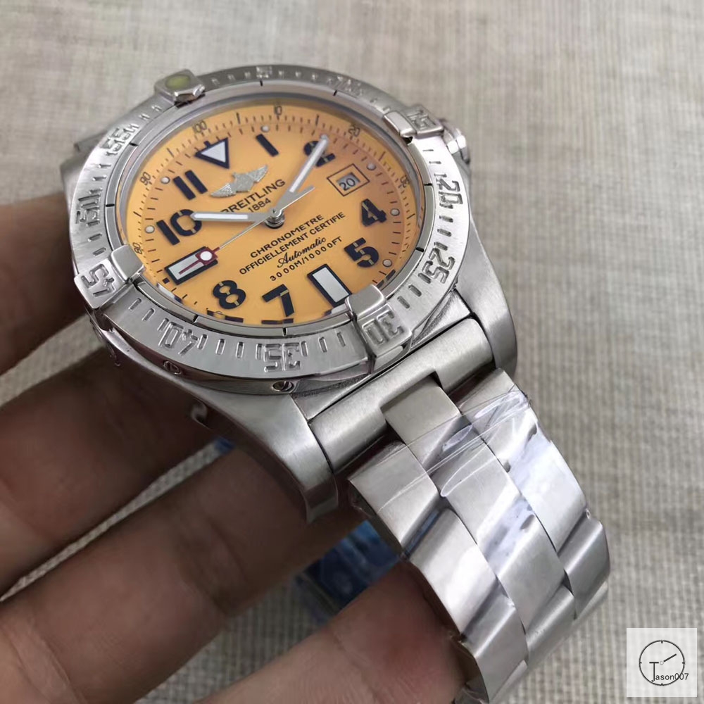 BREITLING Avenger Series 1884 Auto Date Bezel Automatic Movement Orange Dial OFFICEIELLEMENT CERTIFIE CHRONOMETRE 48mm Stainless steel Men's Watch BT20062760