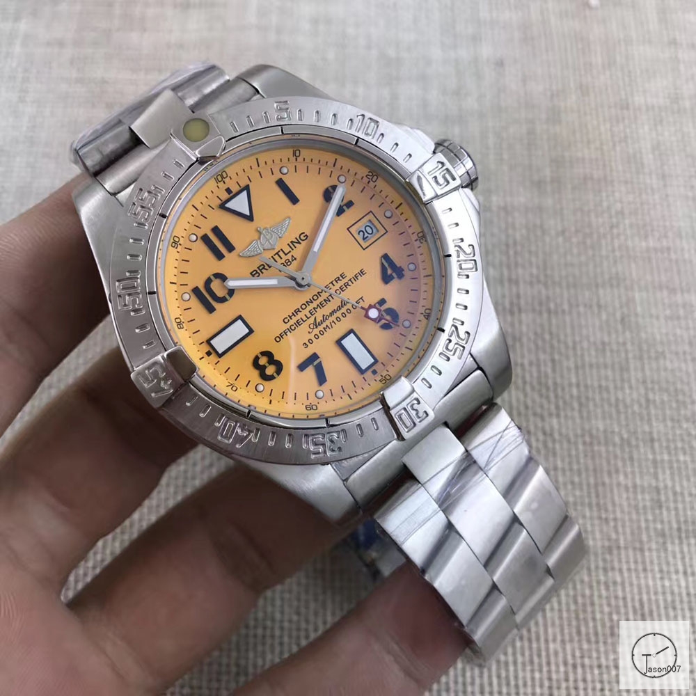 BREITLING Avenger Series 1884 Auto Date Bezel Automatic Movement Orange Dial OFFICEIELLEMENT CERTIFIE CHRONOMETRE 48mm Stainless steel Men's Watch BT20062760