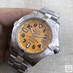 BREITLING Avenger Series 1884 Auto Date Bezel Automatic Movement Orange Dial OFFICEIELLEMENT CERTIFIE CHRONOMETRE 48mm Stainless steel Men's Watch BT20062760