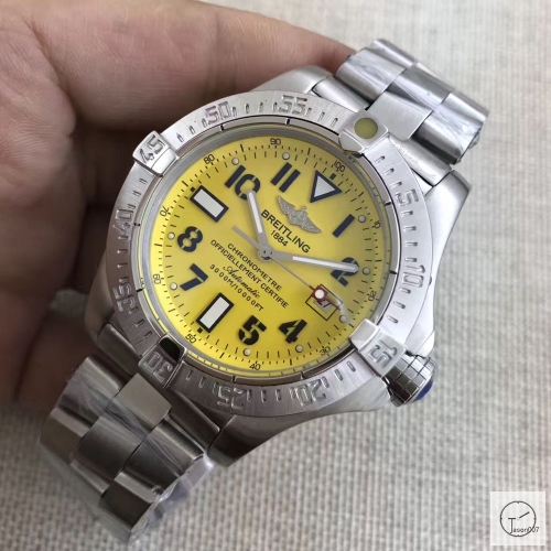 BREITLING Avenger Series 1884 Auto Date Bezel Automatic Movement Yellow Dial OFFICEIELLEMENT CERTIFIE CHRONOMETRE 48mm Stainless steel Men's Watch BT20062860