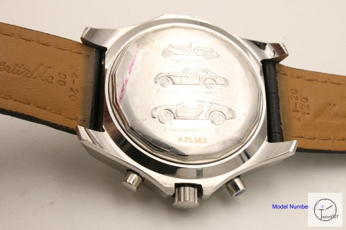 BREITLING Bentley 1884 MOTORS Silver Quartz Chronograph Auto Date Black Leather 47MM Stainless steel Men's Watch BBT2000480