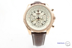 BREITLING Bentley MOTORS 1884 Rose Gold Quartz Chronograph Auto Date White Dial 47MM Stainless steel Men's Watch BBT2001080