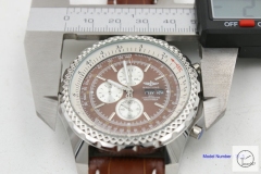 BREITLING Bentley MOTORS 1884 Week Quartz Chronograph Auto Date Brown Dial 47MM Stainless steel Leather Men's Watch BBT2001380