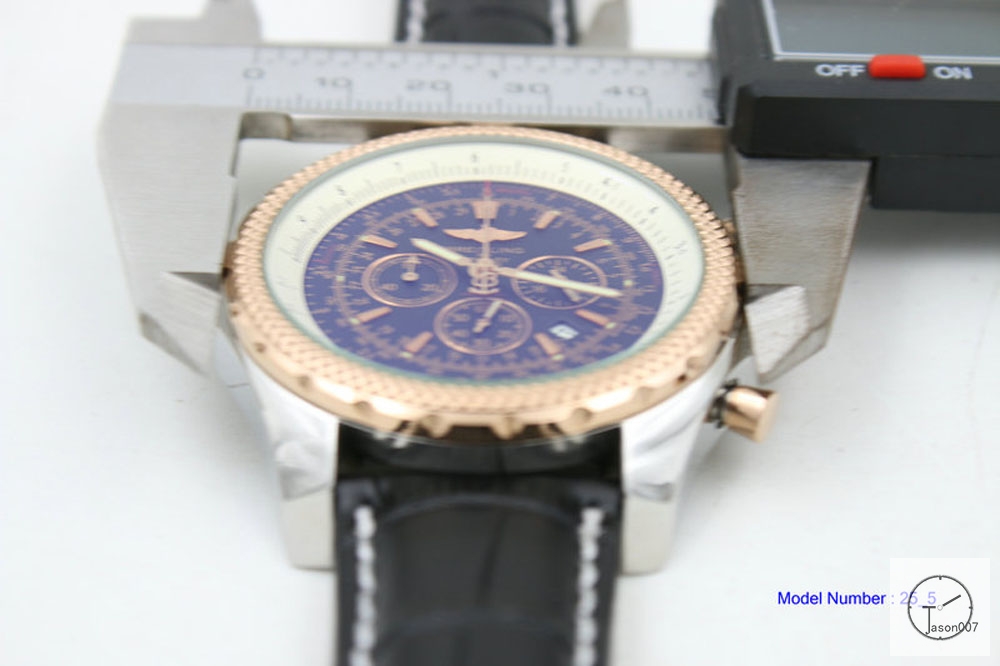BREITLING Bentley MOTORS Rose Gold Bezel 1884 Quartz Chronograph Auto Date Black Dial 47MM Stainless steel Leather Strap Men's Watch BBT2001780