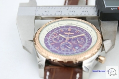 BREITLING Bentley MOTORS Silver Bezel 1884 Quartz Chronograph Auto Date Brown Dial 47MM Stainless steel Brown Leather Strap Men's Watch BBT2002080
