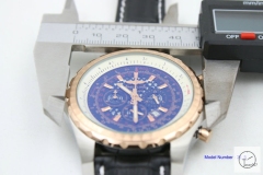 BREITLING Bentley MOTORS Rose Gold Bezel 1884 Quartz Chronograph Auto Date 47MM Stainless steel GT Black Leather Strap Black Grid dial Men's Watch BBT2002880