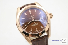 Omega SeaMaster ChronoMeter Automatic Movement Glass Back Brown dial Rose gold Stainless steel Leather OM2377120