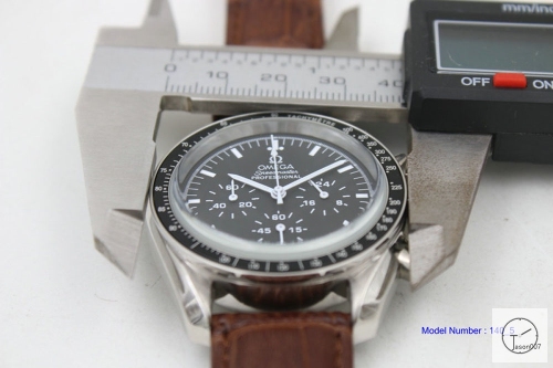 Omega SpeedMaster Quartz Movement Leather Strap Chronograph OM2698100