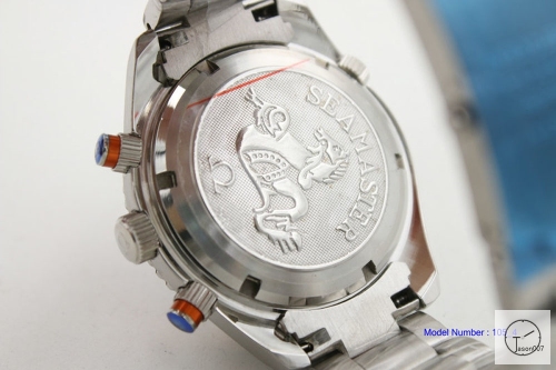 Omega SeaMaster PLANET OCEAN Quartz Movement Chronograph Stop watch Silver case Stainless steel Strap Orange Bezel OM2915320