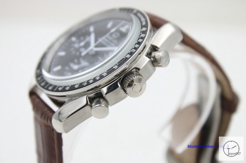 Omega SpeedMaster Quartz Movement Leather Strap Chronograph OM2698100