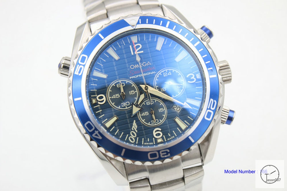 Omega Seamaster Planet Ocean 007 Limited Quartz Stop watch Chronograph Blue OM27411520