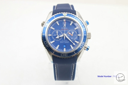 Omega Seamaster Planet Ocean Quartz Movement Chronograph Stop watch Rubber Strap Blue OM26698520