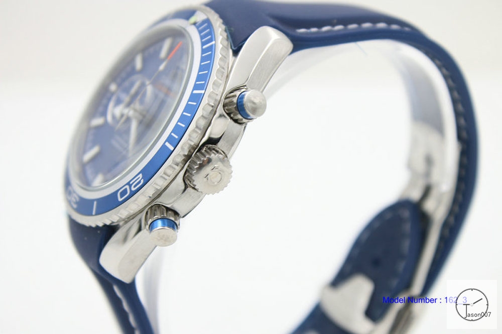 Omega Seamaster Planet Ocean Quartz Movement Chronograph Stop watch Rubber Strap Blue OM26698520