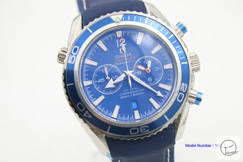 Omega Seamaster Planet Ocean Quartz Movement Chronograph Stop watch Rubber Strap Blue OM26698520