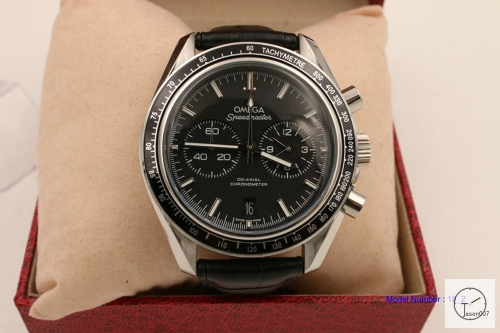 Omega Speedmaster Quartz Movement Chronograph Stop watch Leather Strap OM2489720