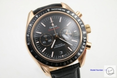 Omega Speedmaster Quartz Movement Chronograph Rose GOLD Leather Strap OM23105640