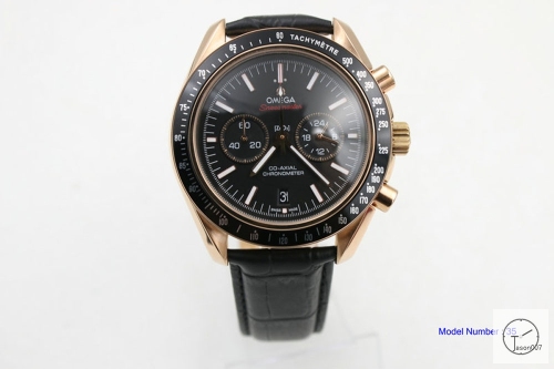 Omega Speedmaster Quartz Movement Chronograph Rose GOLD Leather Strap OM23105640