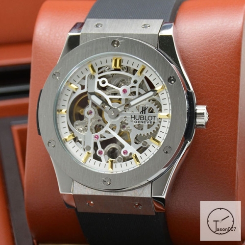 Hublot Fusion Skeleton Case Stainless steel Automatic Mechincal Movement Rubber Strap Geneva Glass Back Men's Watch HUBX396902520