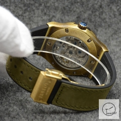 Hublot Fusion Skeleton Carving Case Stainless steel Automatic Mechincal Movement Rubber Strap Geneva Glass Back Men's Watch HUBX398702580
