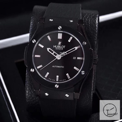 Hublot Classic Fusion Magic Ceramic Bezel Black Dial Pvd Black Stainless steel Case Automatic Mechincal Movement Rubber Strap Geneva Glass Back Rubber Men's Watch HUXH261219802530