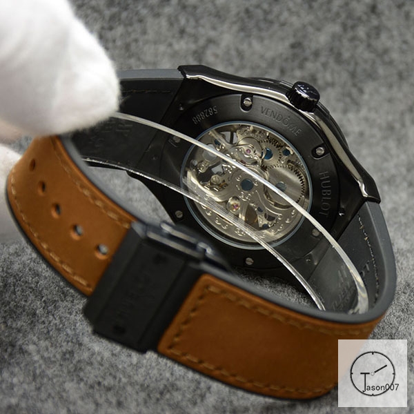 Hublot Fusion Skeleton Dial Case Stainless steel Automatic Mechincal Movement Rubber Strap Geneva Glass Back Men's Watch HUBX363209802530