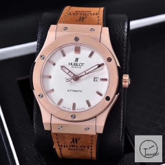 Hublot Classic Fusion White Dial Everose Stainless steel Case Automatic Mechincal Movement Rubber Strap Geneva Glass Back Rubber Men's Watch HUXH261199802530