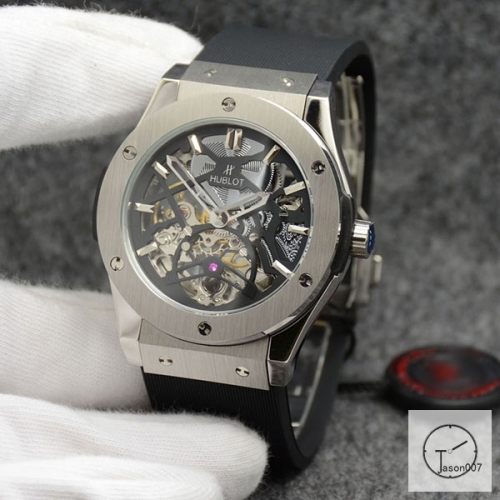 Hublot Fusion Skeleton Dial Case Stainless steel Automatic Mechincal Movement Rubber Strap Geneva Glass Back Men's Watch HUBX3617802530