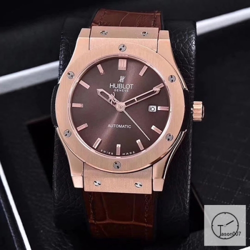 Hublot Classic Fusion Brown Dial Everose Stainless steel Case Automatic Mechincal Movement Rubber Strap Geneva Glass Back Rubber Men's Watch HUXH261169802530