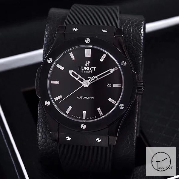 Hublot Classic Fusion Magic Ceramic Bezel Black Dial Pvd Black Stainless steel Case Automatic Mechincal Movement Rubber Strap Geneva Glass Back Rubber Men's Watch HUXH261229802530