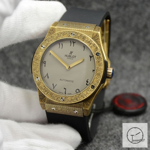 Hublot Fusion Carving Case Stainless steel Automatic Mechincal Movement Rubber Strap Geneva Glass Back Men's Watch HUBX399702580