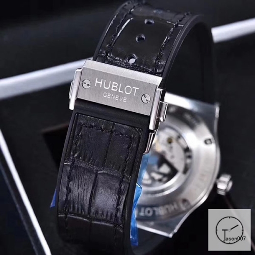 Hublot Classic Fusion Blue Dial Case Stainless steel Case Automatic Mechincal Movement Rubber Strap Geneva Glass Back Leather Men's Watch HUXH261029802530