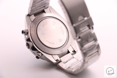 Tudor Heritage Chrono Grey Dial Quartz Chronograph 70330N-95740 Pre-Owned Stainless Steel Leather Strap Mens Wristwatches TUF25934785450