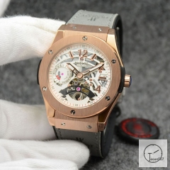 Hublot Fusion Skeleton Dial Case Stainless steel Automatic Mechincal Movement Rubber Strap Geneva Glass Back Men's Watch HUBX363909802530