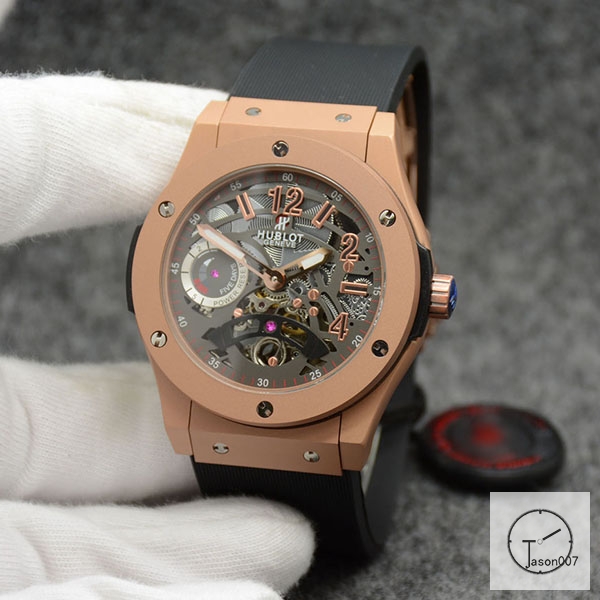 Hublot Fusion Skeleton Dial Case Stainless steel Automatic Mechincal Movement Rubber Strap Geneva Glass Back Men's Watch HUBX363409802530