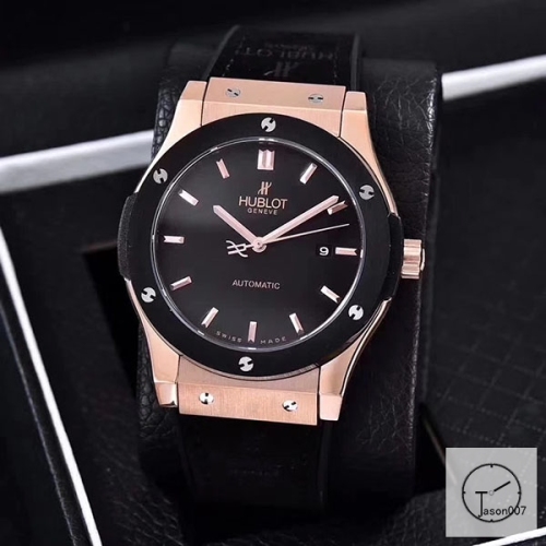 Hublot Classic Fusion Magic Ceramic Bezel Black Dial Pvd Black Stainless steel Case Automatic Mechincal Movement Rubber Strap Geneva Glass Back Rubber Men's Watch HUXH261239802530