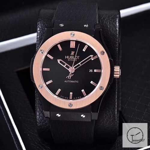 Hublot Classic Fusion Magic Ceramic Bezel Black Dial Pvd Black Stainless steel Case Automatic Mechincal Movement Rubber Strap Geneva Glass Back Rubber Men's Watch HUXH261239802530