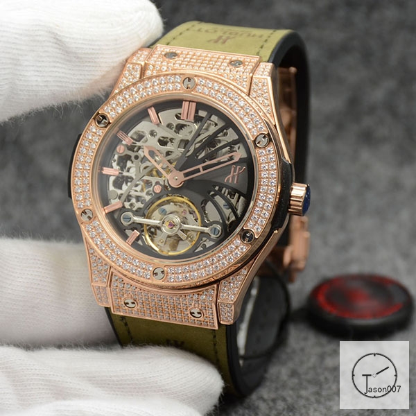 Hublot Fusion Skeleton Dial Full Diamond Case Stainless steel Automatic Mechincal Movement Rubber Strap Geneva Glass Back Men's Watch HUBX5607802530